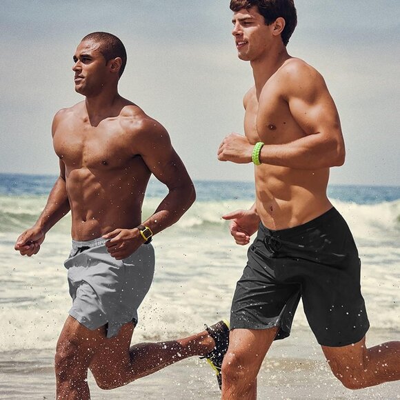 Coofandy Men's Running Athletic 2 Pack Gym Workout Fitted Exercise Shorts - Picture 3 of 5